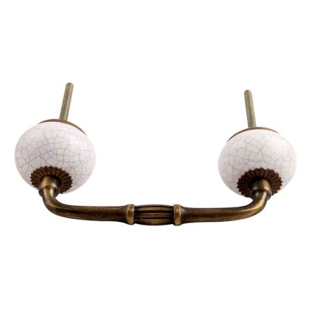 White Purple Crackle Ceramic Bridge Handle